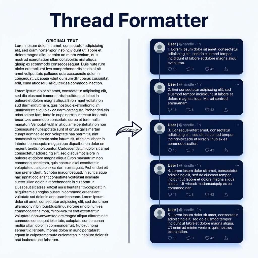 Text formatting for social media threads