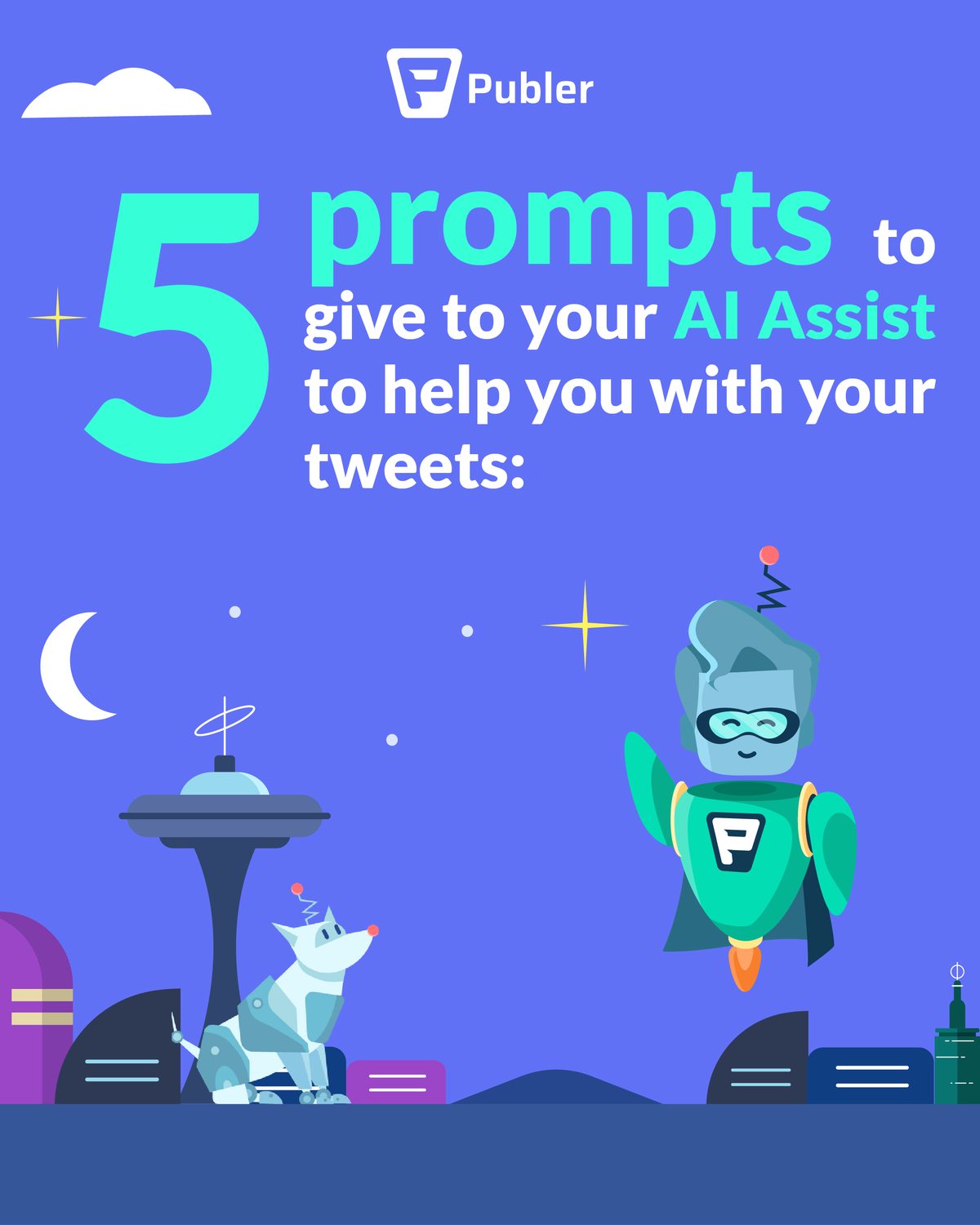 Publer AI Assist generating social media captions
